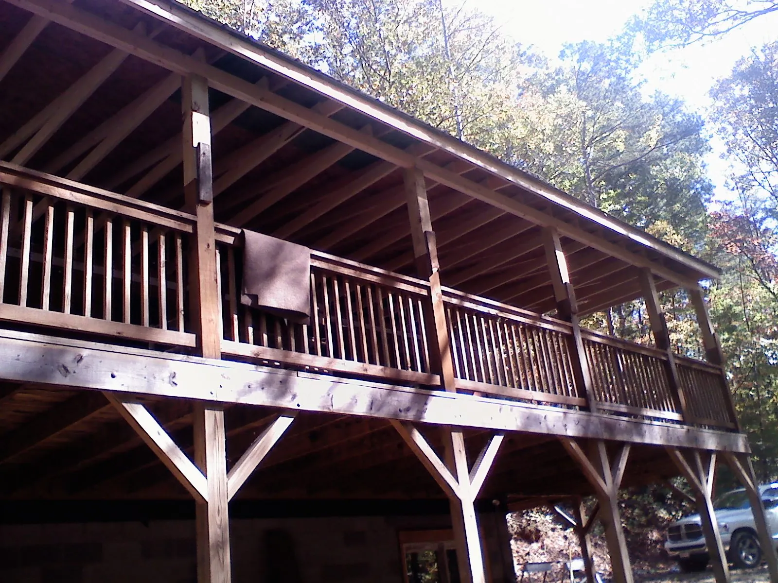 Timber framing under a new elevated porch and deck — Roof Leak Repair in Townsville by Roofing Brothers